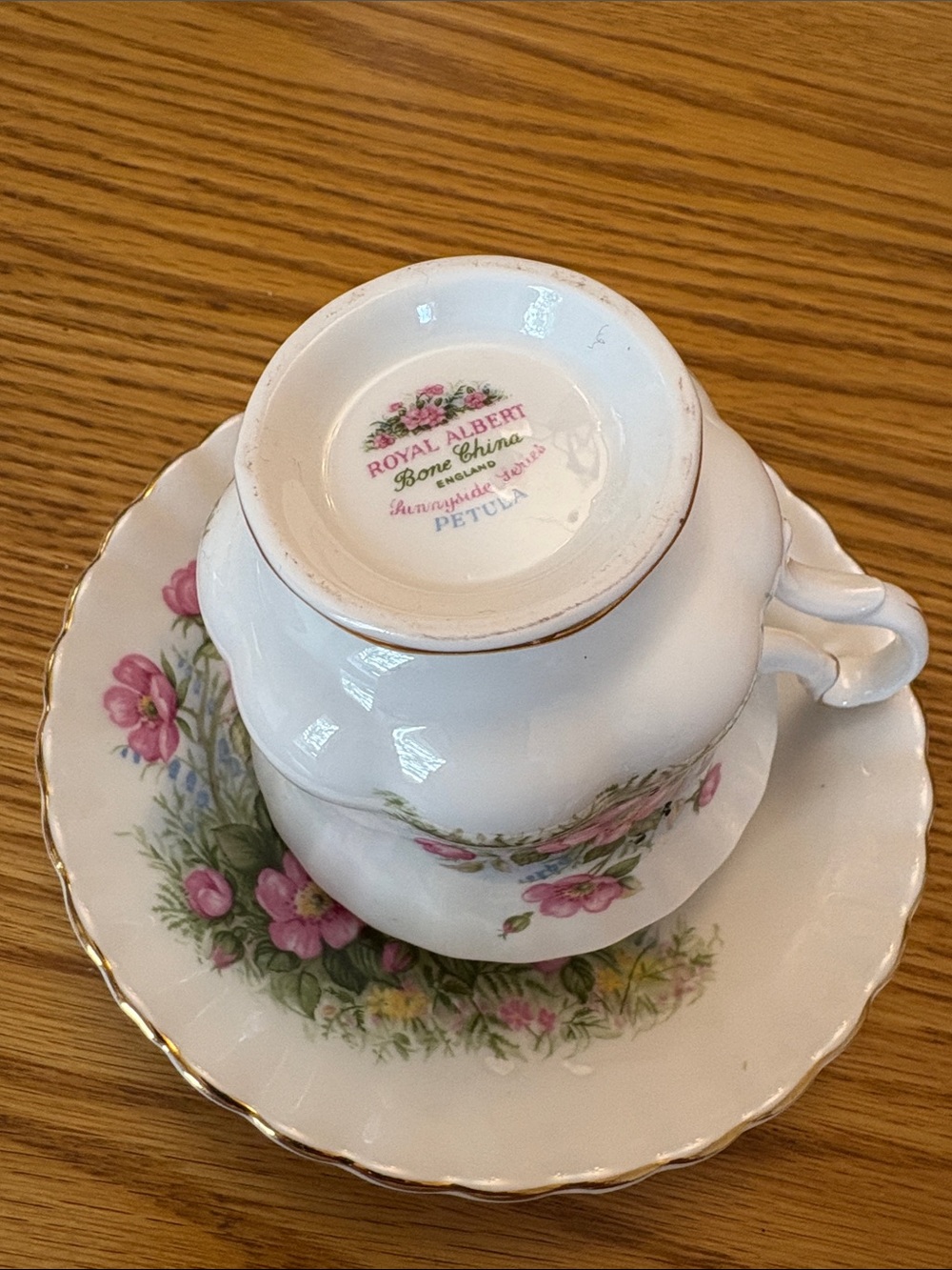 Royal Albert Pink Petula Bone China Teacup and Saucer in Excellent Condition